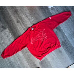 Vintage Red Gildan Heavy Blend Coca-Cola 1906 Sweatshirt Tropicana Logo Crewneck